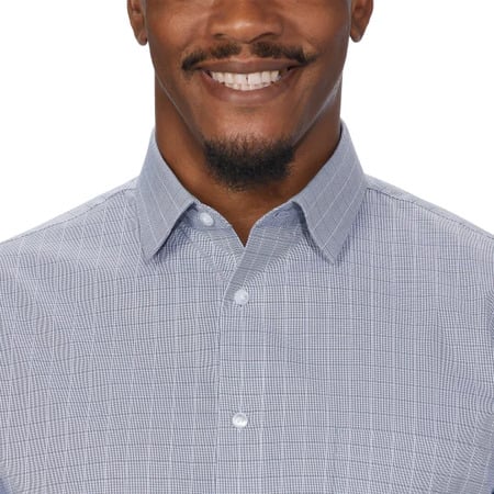 Camisa Calvin Klein Tech Active Stretch Gris con Microcuadro – Regular Fit