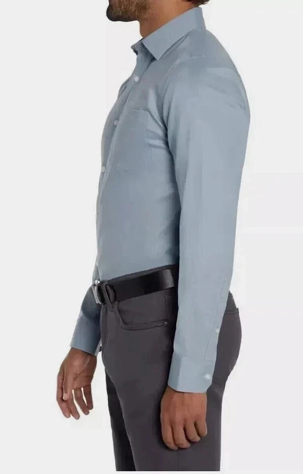 Camisa de Vestir Banana Republic Hombre Celeste Sin Planchar - Imagen 5