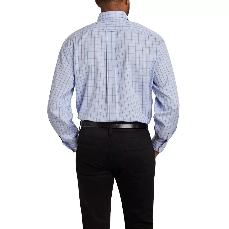 Camisa Kirkland Signature a Cuadros Celeste y Verde – Tradición y Confort Premium - Imagen 4