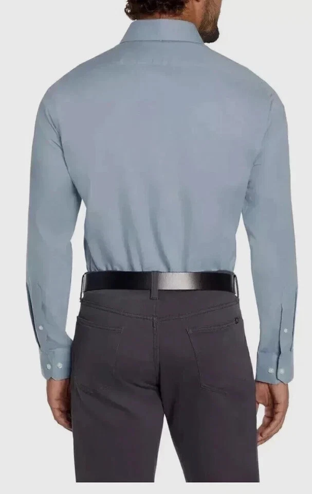 Camisa de Vestir Banana Republic Hombre Celeste Sin Planchar - Imagen 3