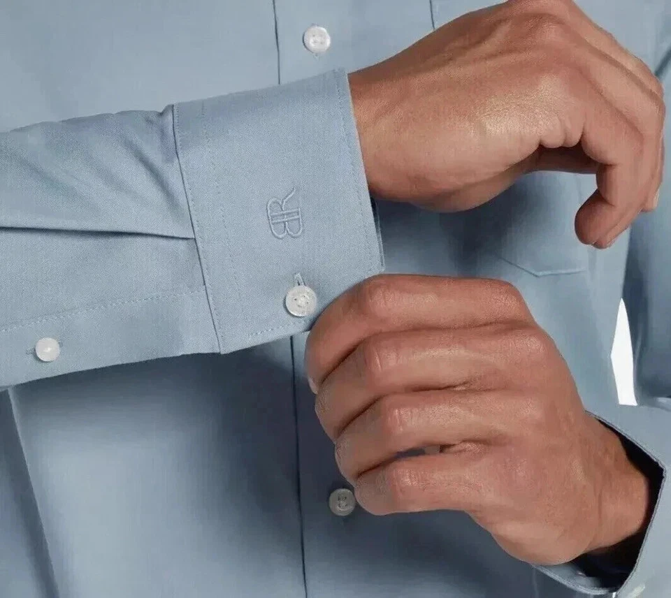 Camisa de Vestir Banana Republic Hombre Celeste Sin Planchar - Imagen 2