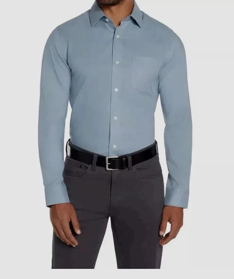 Camisa de Vestir Banana Republic Hombre Celeste Sin Planchar