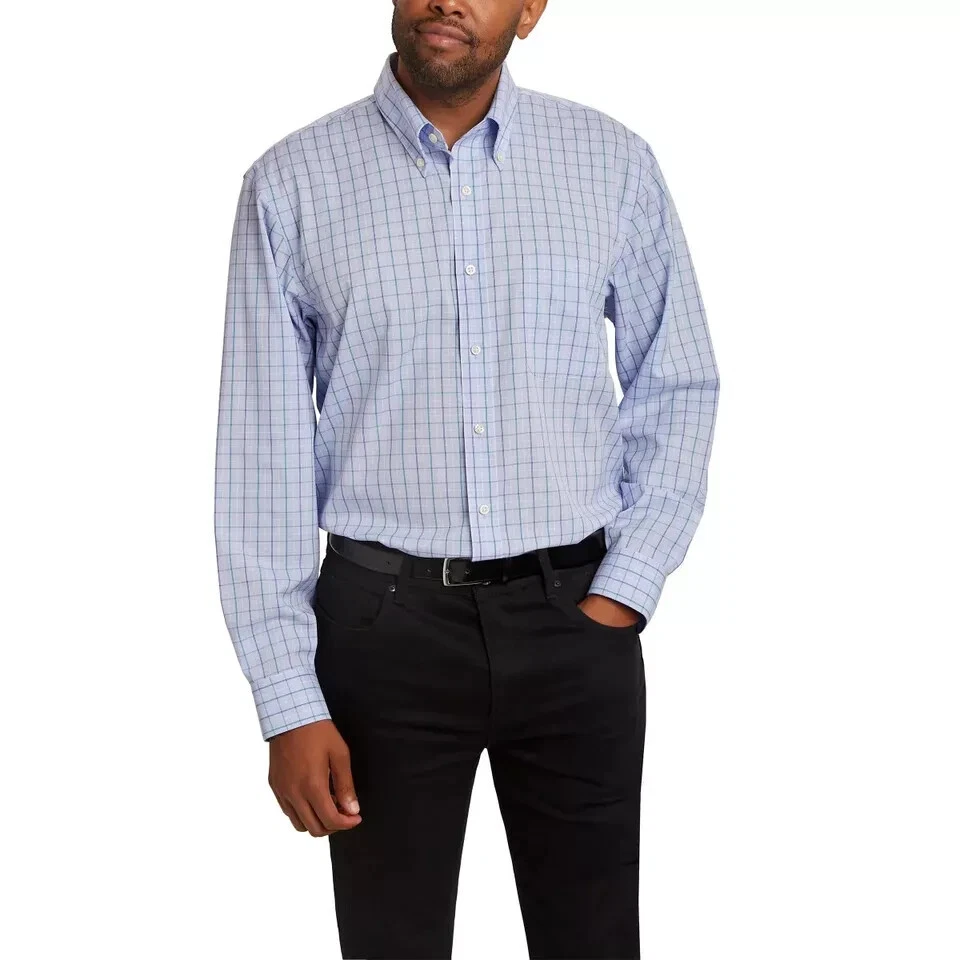 Camisa Kirkland Signature a Cuadros Celeste y Verde – Tradición y Confort Premium - Imagen 5