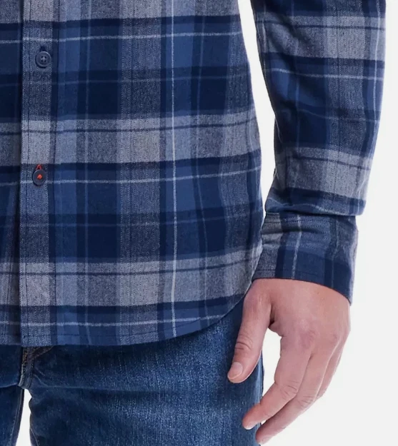 Camisa Weatherproof Vintage de Franela Azul a Cuadros – Estilo Clásico y Confort Moderno - Imagen 3