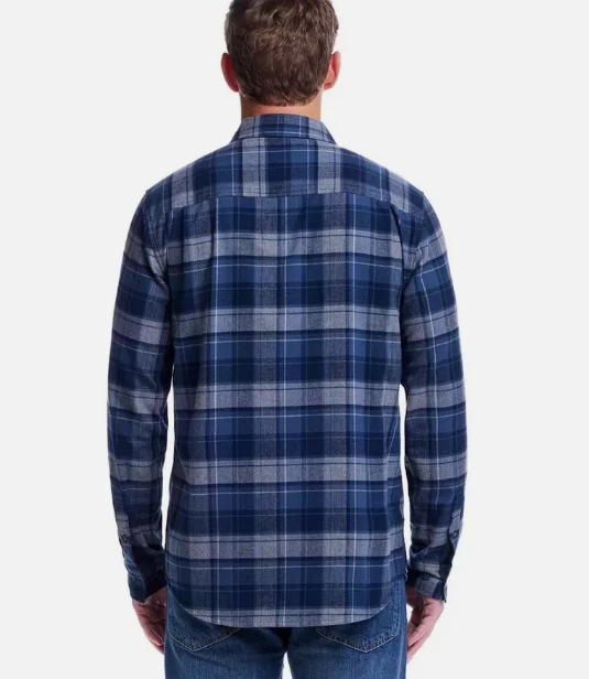 Camisa Weatherproof Vintage de Franela Azul a Cuadros – Estilo Clásico y Confort Moderno - Imagen 2